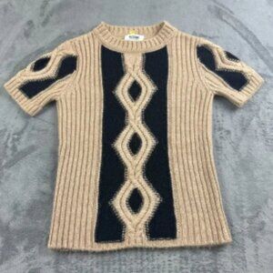 Moschino Womens Sweater Size 6 Camel Alpaca Designer Retro Luxury Italy Capsule